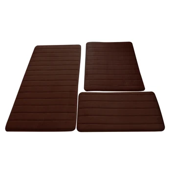 

3pcs/set Non Slip Door Coral Fleece Solid Living Room Shower Pad Home Bedroom Carpet Bath Mat Thicken Decoration Rug Floor Soft