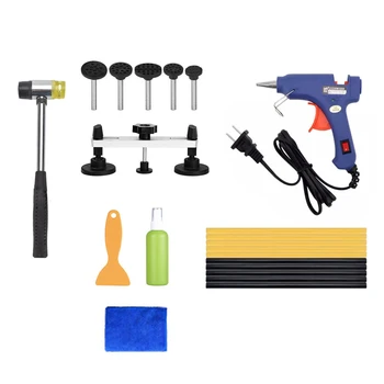 

Car Dent Repair Tool Set Paintless Dent Repair Kit Car Door Body Auto 20W Hot Melt Glue Gun Bridge Glue Puller Tabs Removal Kits