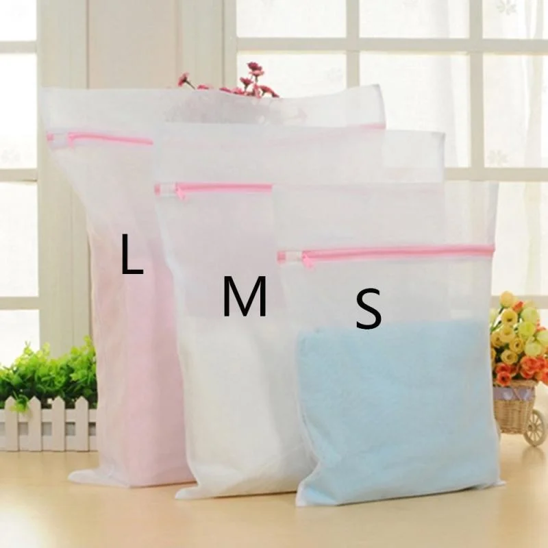 1pc Large Portable Laundry Bag, Mesh Zipper Household Underwear