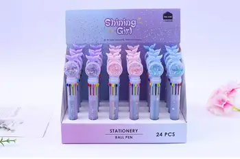 

novely multicolor 10 color mermaid ballpoint pen cartoon stationery prize kawaii school pen office writing pen 24pc/lot