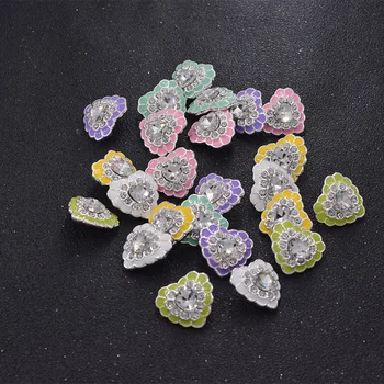 

50pcs/lot 20mm cute colorful heart buttons for clothing kids jewelry decorations accessoires sew on appliques alloy button
