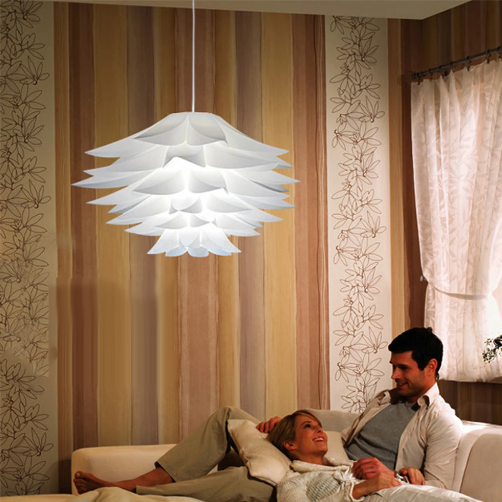 Modern Lotus Pendant Chandelier Pendant Ceiling Lamp Hanging Light Lampshade DIY  ( White )