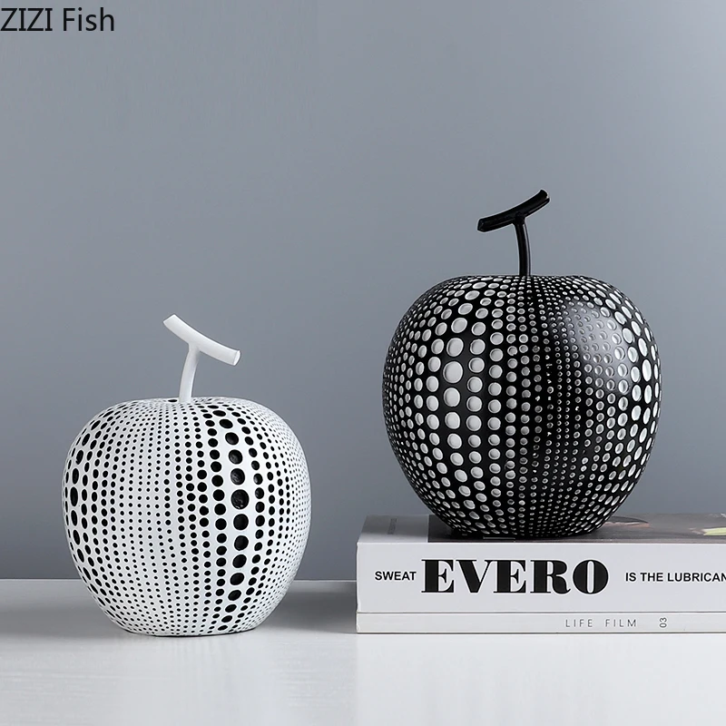Fenteer Abstract Apples Sculpture Black White Decorative Statue Romantic Resin Figure Ornament Figurine Home & Office Decoration - Black 19cm Apple Fenteer Abstract Apples Sculpture Black White Decorative Statue Romantic Resin Figure Ornament Figurine Home & Office Decoration - Black 19cm Apple
