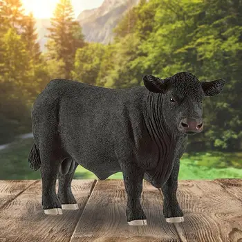 

5.5inch Black Angus Bull Toy Figurine PVC Original Genuine Wild Zoo Farm African Animal Bison Model Toys Children Gift