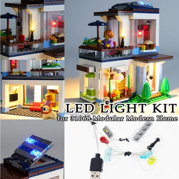 

Led Light Kit Technic Compatible DIY 31068 Modular Modern Home Building Blocks USB Powered LED Lighting Not Include The Blocks