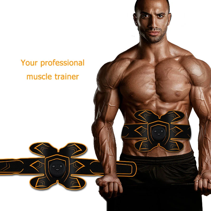 EMS Abdominal Massager Belt Health Care Arm Muscle Stimulator Silicone+Abs Shiatsu Smart Wireless Vibro Massage Physiotherapy