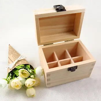 

6 Compartments Essential Oil Bottle Storage Box Packing Wooden Box Oil Bottle Perfume Bottle Organizer Packing Storage Case