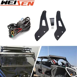 Support de barre de lumière LED pour can am 2017 – 2021 Maverick X3 Max, accessoires UTV pour pare brise en acier robuste, 50 pouces 
