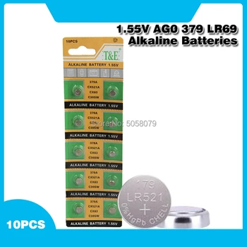 

10pcs/pack AG0 LR69 LR521 379A Button Batteries SR521SW D379 Cell Coin Alkaline Battery 1.55V V379 SR63 For Watch Toys Remote