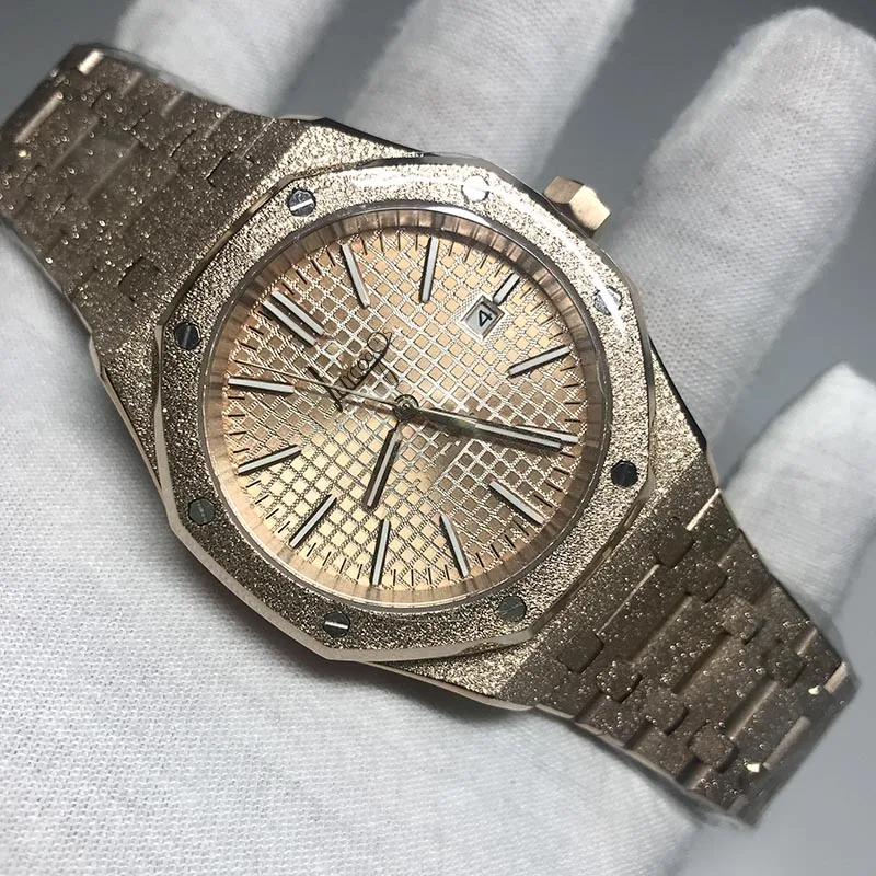 AAA бриллианты Автоматическая Королевский матовый черный циферблат Oak мужские