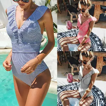 

2019 New Sexy Women Girls One-Piece Swimsuit Beachwear Swimwear Monokini bikini Bathing suit