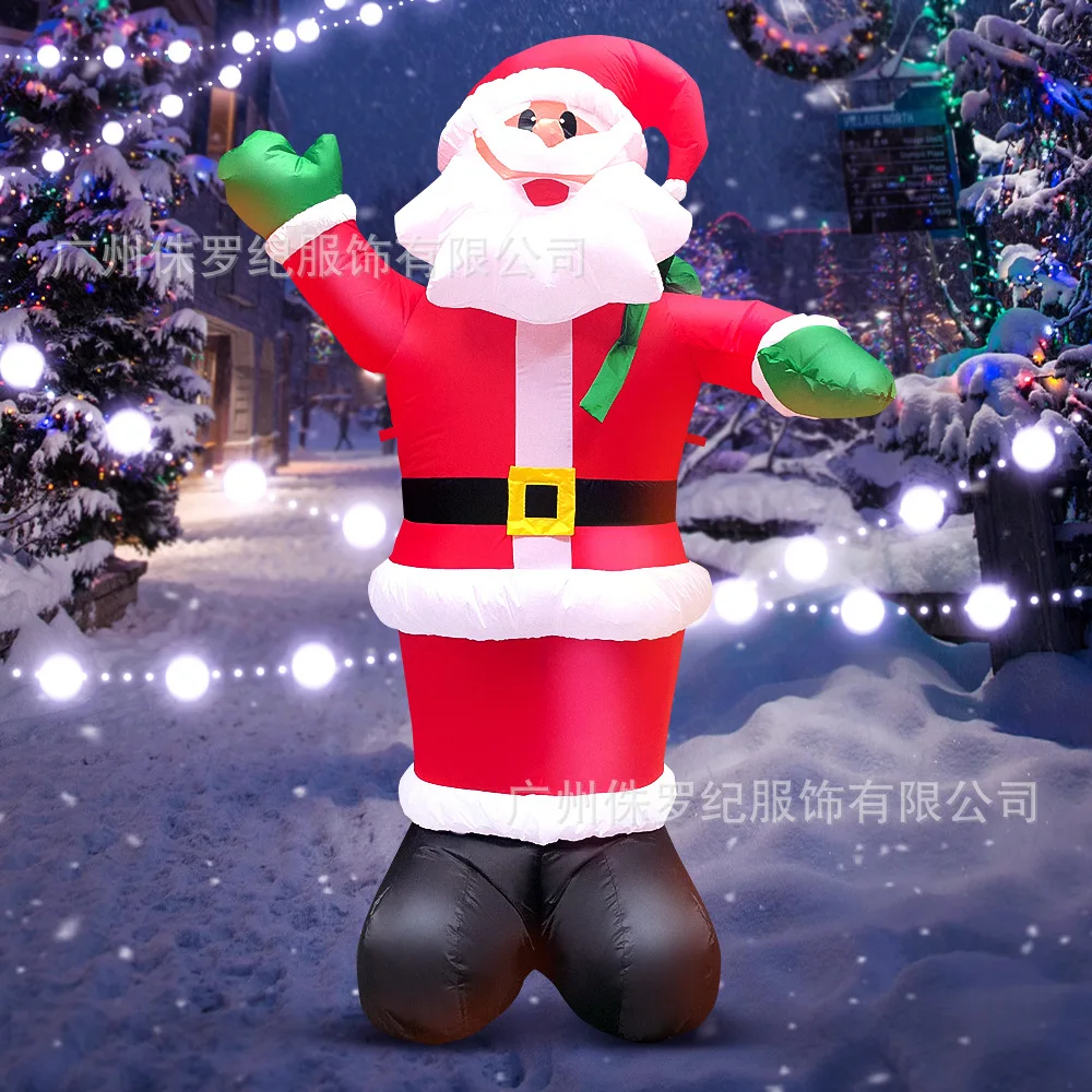

Mascot Cosplay for Christmas Carnival Santa Claus Gift Bag Inflatable MAscot Model Decoration Garden Layout Night Glow
