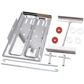 

Universal stainless steel battery tray holder kit for w/ j hooks, hold down, washers