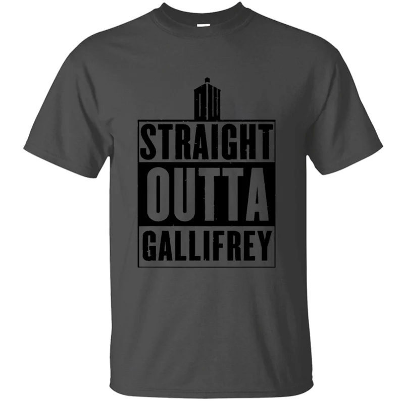 Графический смешной сериала "Доктор Кто" straight outta gallifrey черная футболка для мужчин Kawaii сплошной цвет для мужчин футболка анти-морщинки, Топ