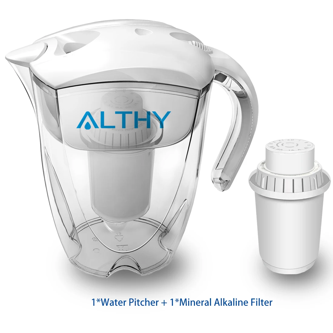 pitcher and filter ALTHY 3.5L минеральная щелочная вода кувшин фильтр ионизатор-400L длительный срок службы фильтры-очиститель система фильтрации-pH щелочь - Цвет: pitcher and filter