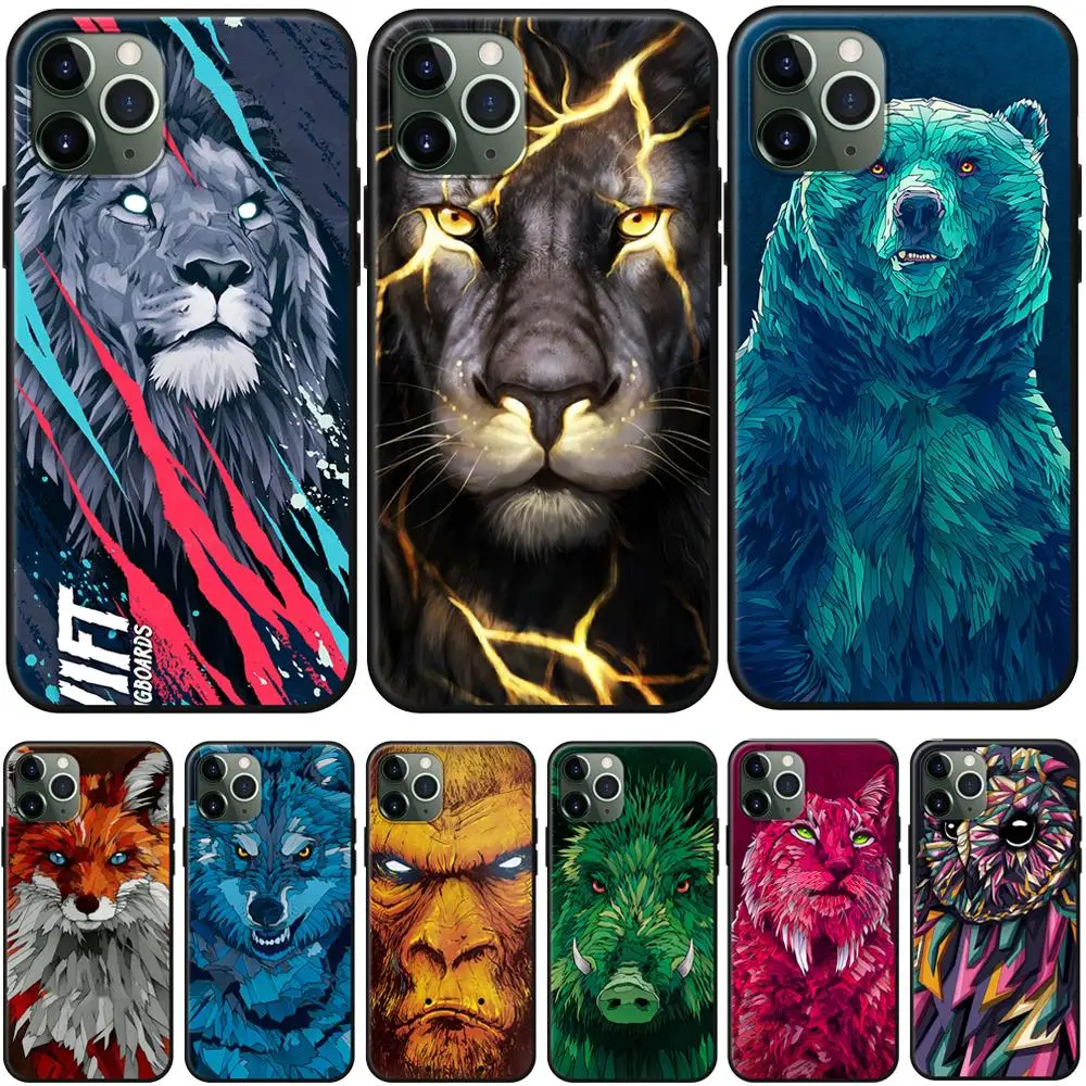 Чехол с рисунками животных для iPhone X чехол XS Max 11 8 7 6 6S Plus мягкий из ТПУ рисунком