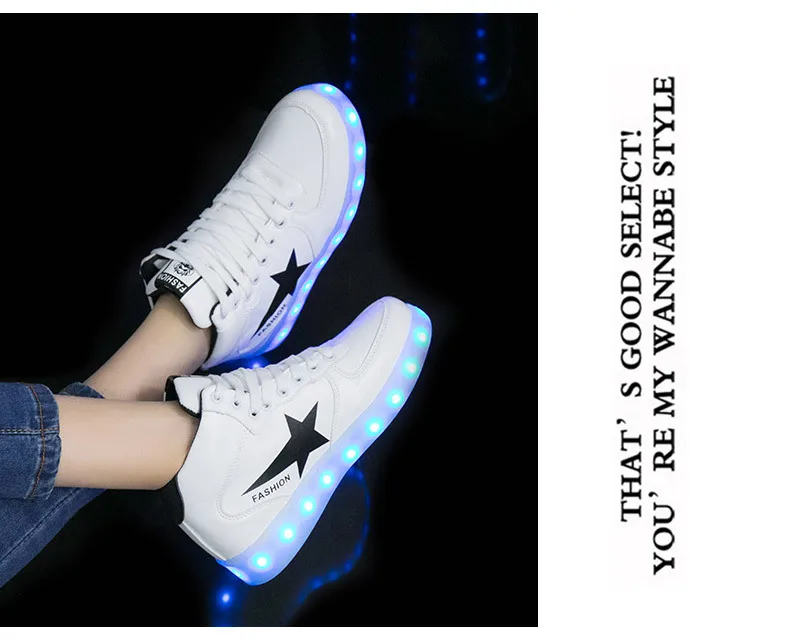 Size 35-44 Mens & Womens Luminous Sneakers with Light Up sole USB Charging Glowing LED Shoes for Children Sneakers With Lights