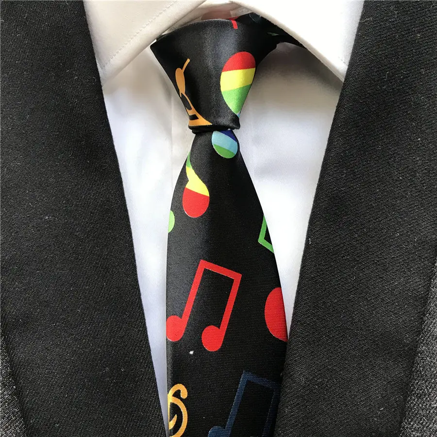 Black Colorful Music 5 см ширина сплошной цвет Модные Узкие галстуки полиэстер узкие тонкие галстуки для взрослых школы детей партии - Цвет: Black Colorful Music