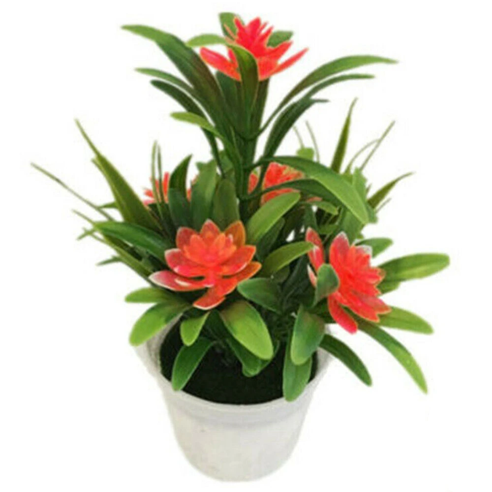 1pc Artificial Flowers Desk Decorative Bonsai Artificial Plants Garden Simulation Potted Plant For Home Decoration Hotel Garden