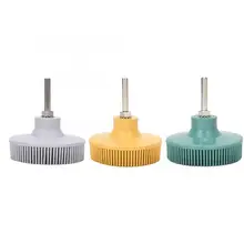 3in 50#/80#/120# Грит Щетинная кисть Диск наждака резиновый абразивная щетка 1/4in конических фрез для снятия заусенцев Полировочный шлифовальный диск