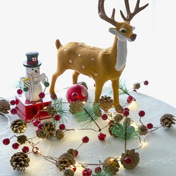 

Eshoo Christmas Led Light String Pinecone Copper Wire Lamp Christmas Tree Decoration Fairy Light For Christmas Halloween