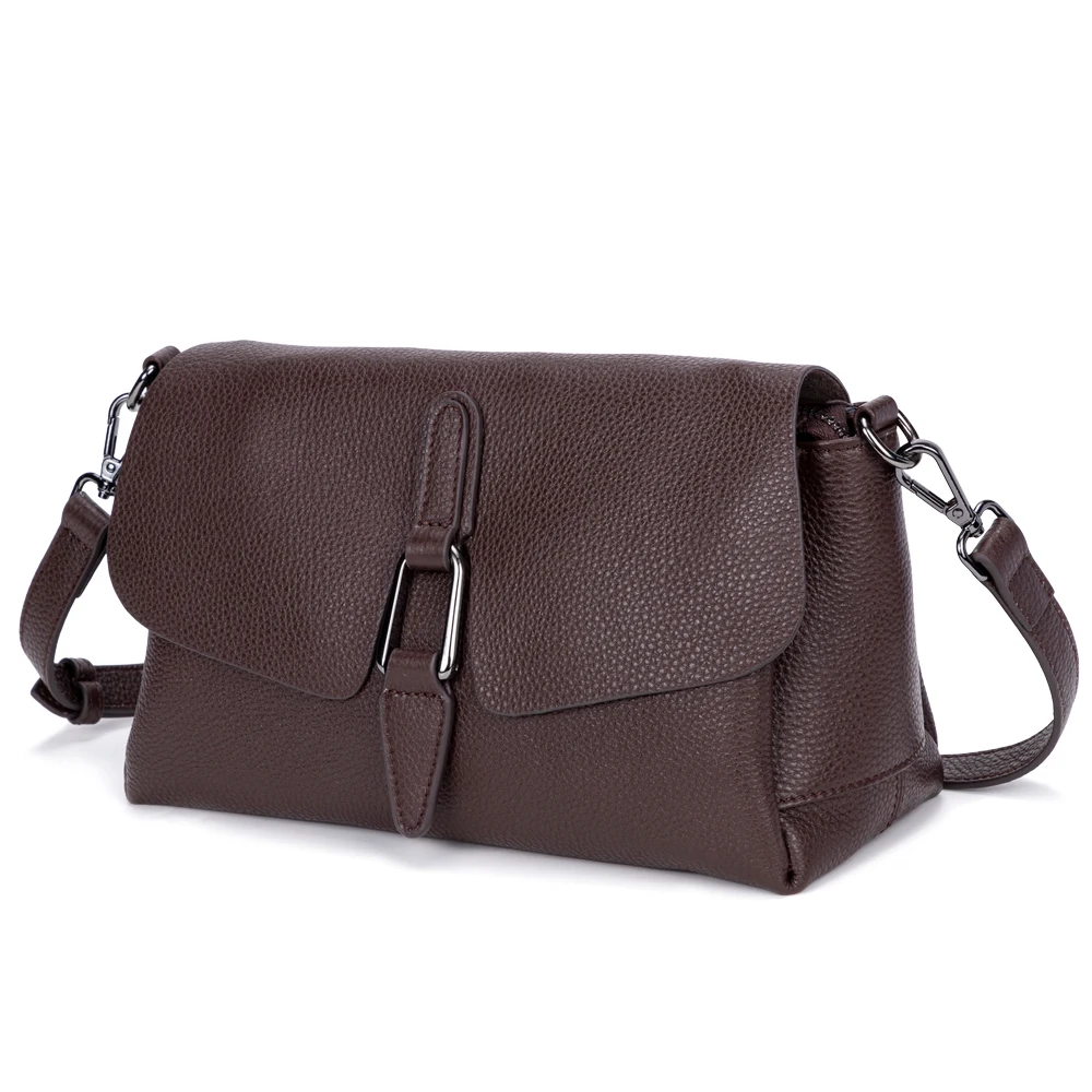 GIONAR RFID роскошные сумки из натуральной кожи дизайнерские сумки для женщин сумка через плечо - Цвет: Brown