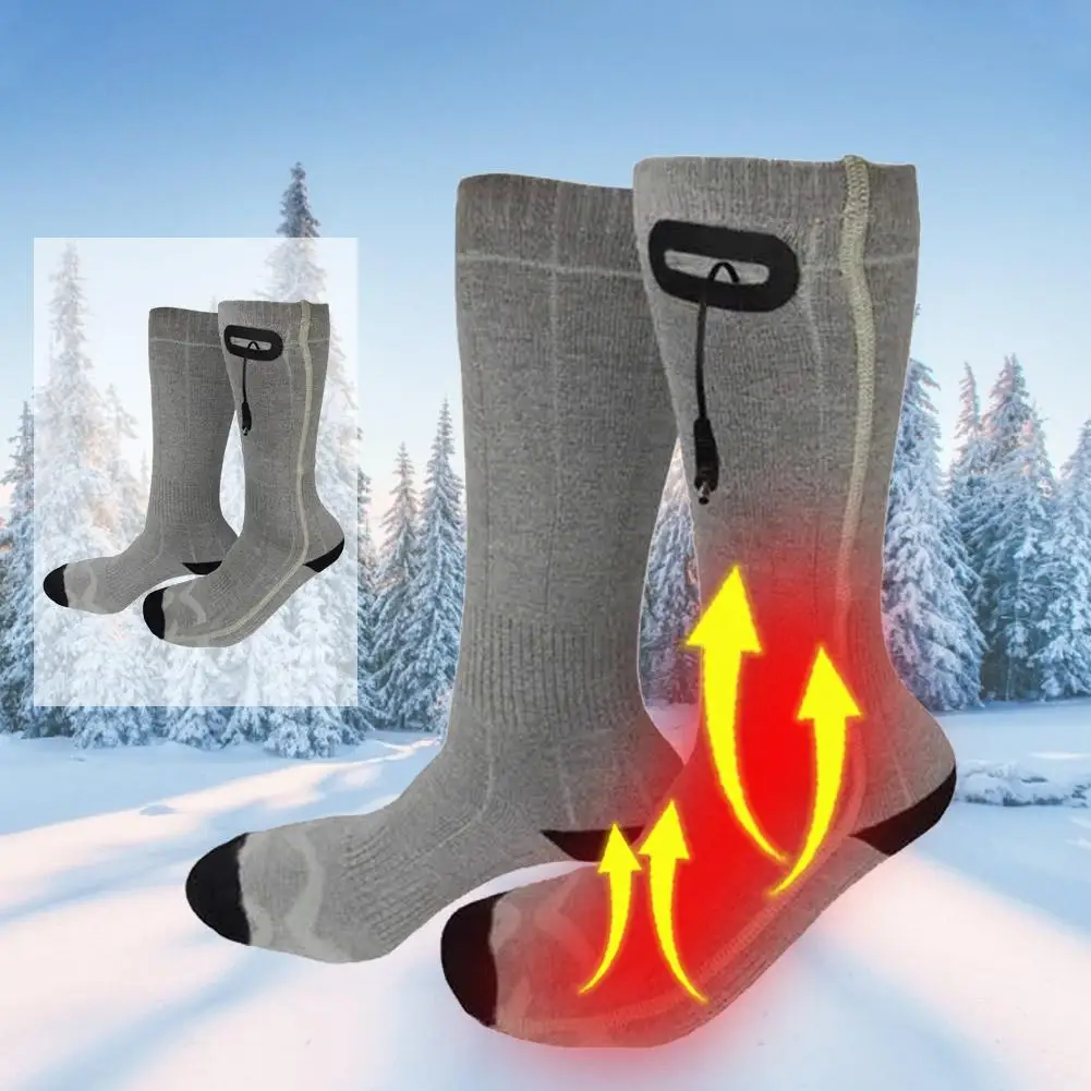 Thermal Cotton Heated Socks Sport Ski Socks Winter Foot Warmer Electric US Post 