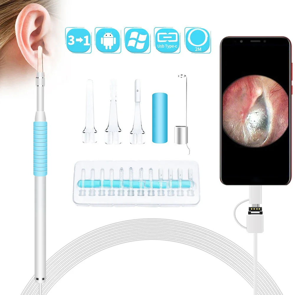 Obtenga esto 0.3MP Mini limpieza de cámaras endoscopio USB de 5,5mm en la oreja Visual cuchara oído Android PC oído a otoscopio herramienta boroscopio de atención de la salud GR6Je3gQLOk