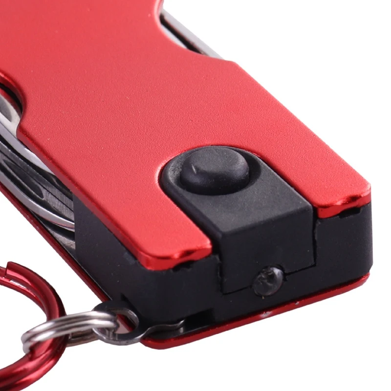  Multifunction Mini Fashion Keychain Stainless Steel Nail Clipper LED Light Ear Cleaner Pocket Ring 