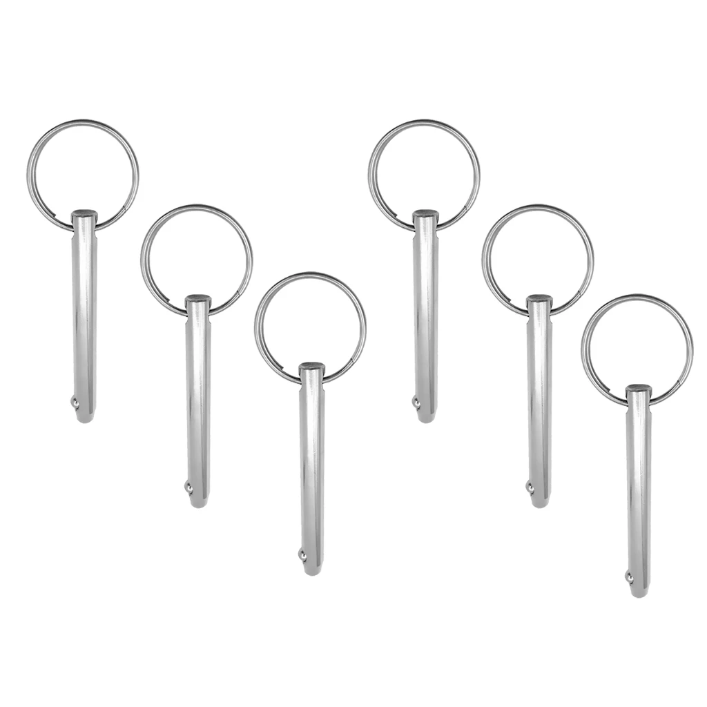 6pcs Stainless Steel Boat Bimini Top Deck Hinge Quick Release Ball Pin 5/16