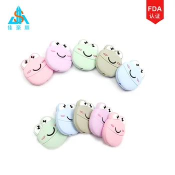 

Baby Silicone Teething Food-grade Cartoon frog silicone beads Kids Teeth Pain Relief Tool Teether Necklace Gift
