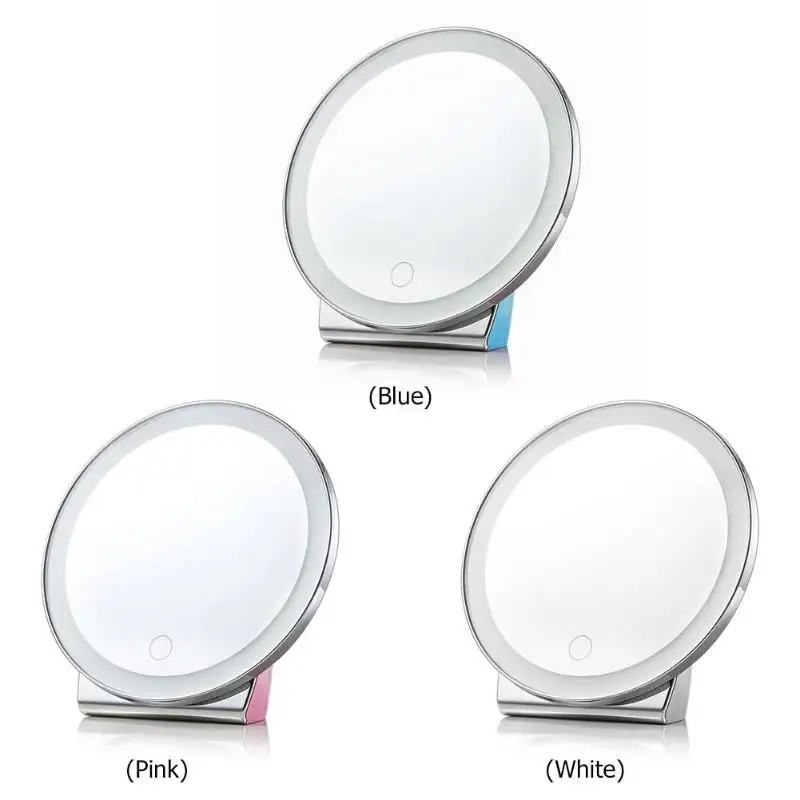 Диммируемая сенсорная круглая 34LED Косметическая зеркальная лампа перезаряжаемый косметический зеркальный светильник Высокое разрешение