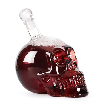 

1000ml Crystal Vodka Bottle Skull Bottles Creative Gothic Wine Vodka Decanter Glass Decanter Whiskey Decanter With Stopper