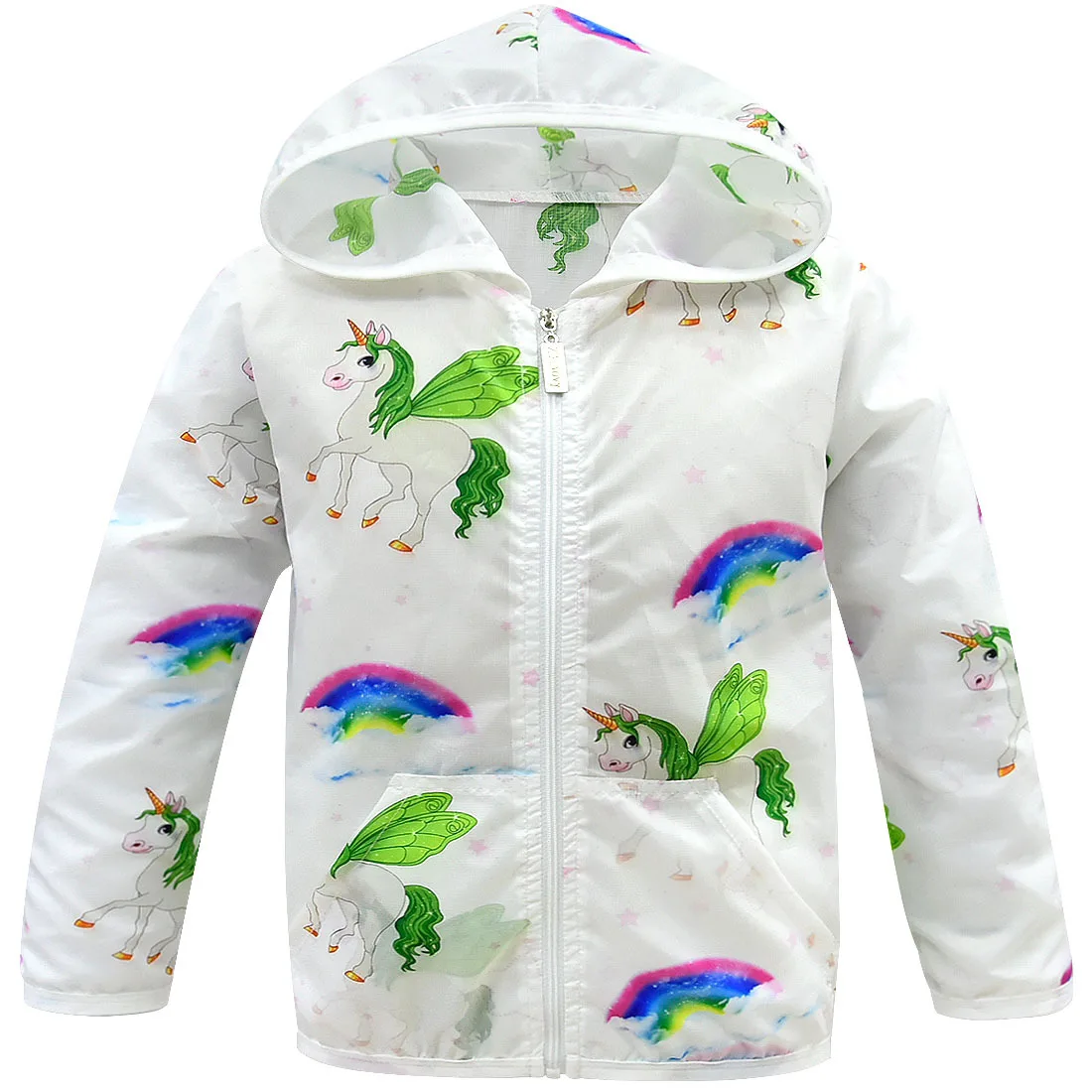 Летняя Солнцезащитная Одежда для девочек, солнцезащитное мягкое пальто, дышащая тонкая одежда с единорогом для девочек, тонкая куртка
