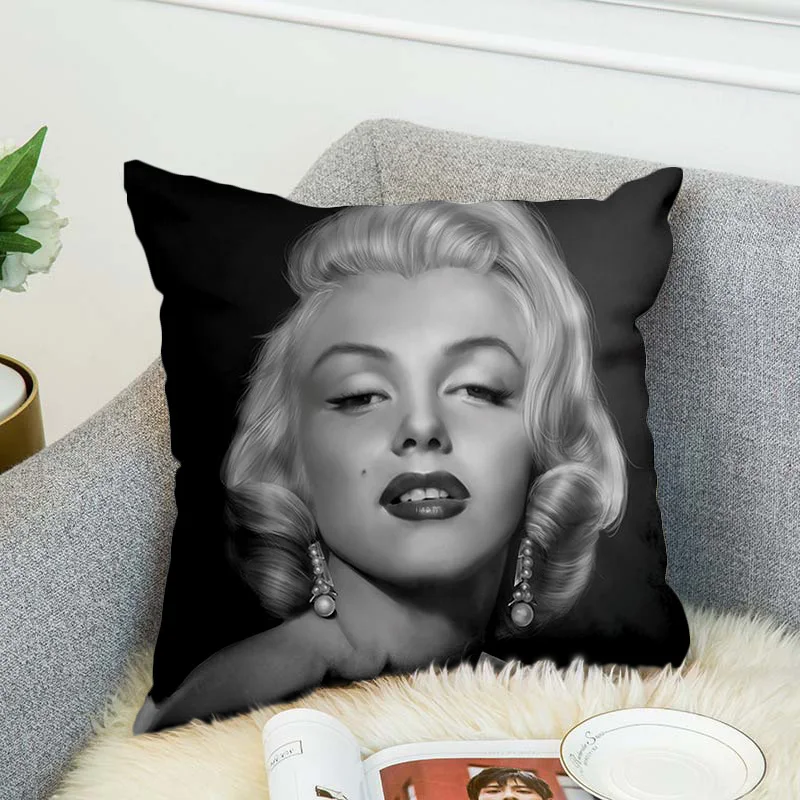 Marilyn Monroe Pillow Case Polyester Decorative Pillowcases Throw Pillow Cover style-7