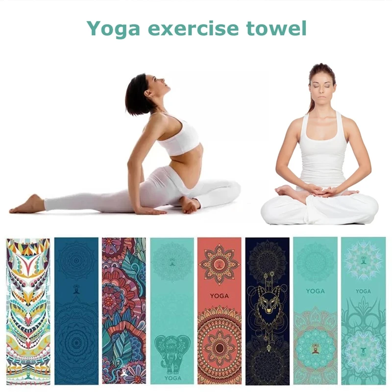 185*63cm Quick Dry Non-Slip Foldable Yoga Towel Home Gym Fitness Blanket Portable Yoga Mat Towel Sports Mat Blanket