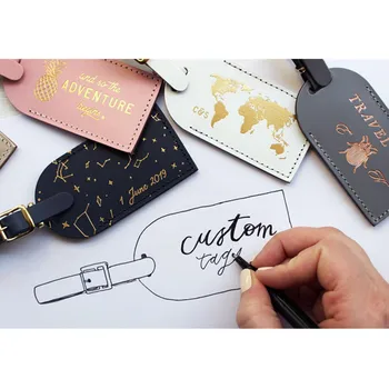 

Custom Luggage Tags Bonded Leather, Bulk Wedding Favor for guest, Wanderlust Adventure Luggage Tag, Bridal party bridesmaid gift