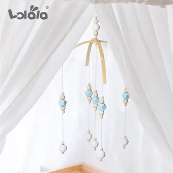 

Baby Rattles Mobile Wooden Beads Wind Chimes Bell Toys For Kids Room Bed Hanging Decor Tent Decor Photography Props Gifts