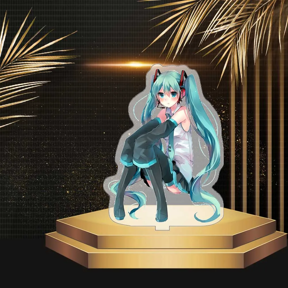 15 см Мультяшные Hatsune Miku аниме акриловые двухсторонние периферийные лицензирования настольные украшения милые девушки мини-модель куклы новинка