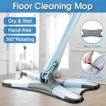 

Hand Free Mop Washing Flat Floor Easy Wringing Microfiber Replacement Pad For Home Kitchen Hardwood Laminate Wet And Dry Mop Kit