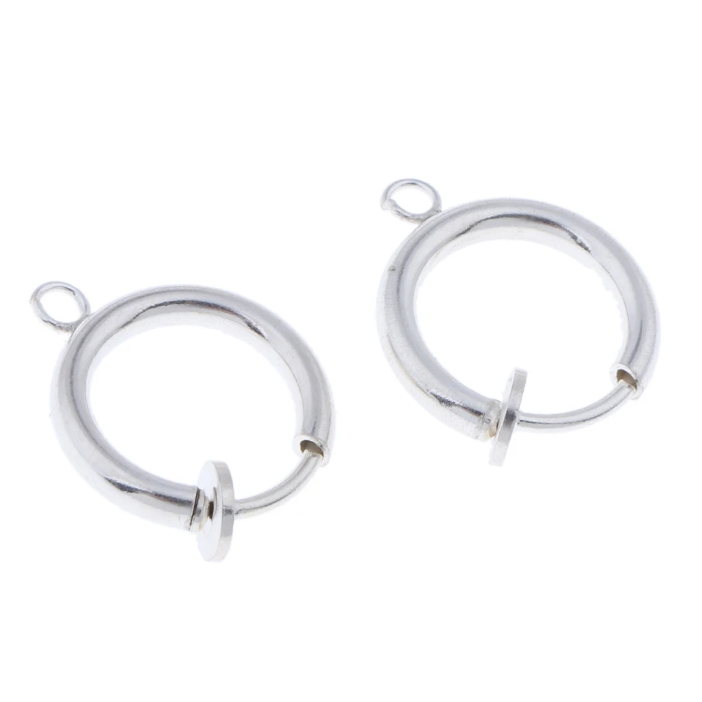 2 Pack Women Clip-on Earring Converter with Easy Open Loop and Hanging Hoop for DIY No Piercing Earrings Hoops For Men Dangling