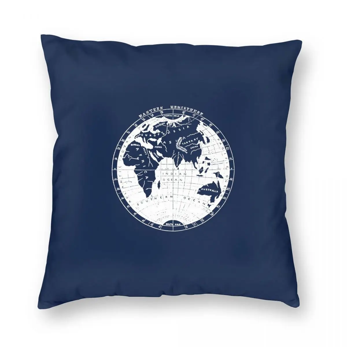 

Vintage Nautical World Map Square Pillowcase Polyester Linen Velvet Printed Zip Decor Throw Pillow Case Sofa Cushion Case 18"