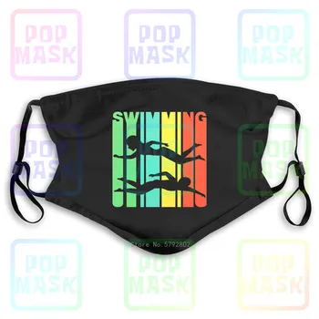 

Dust Mask with Filter Vintage Retro 1970'S Style Swimming Swimmer Washable Reusable Mask