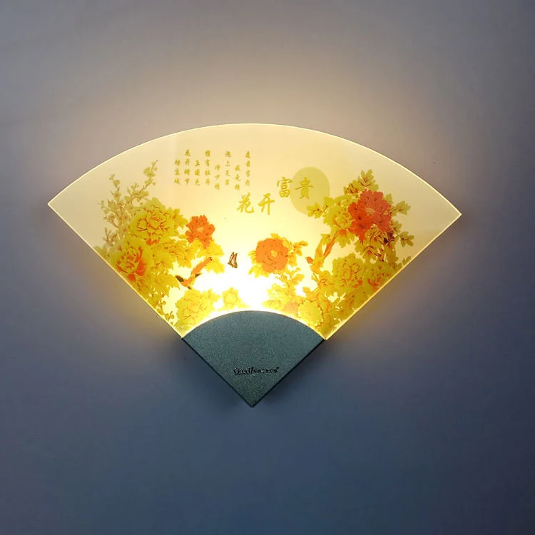 ZMISHIBO секторный Веерообразный светодиодный настенный светильник для дома, гостиной, украшения 5 Вт, 220 В, Настенный бра, милый в форме сердца, осветительные приборы - Цвет абажура: M