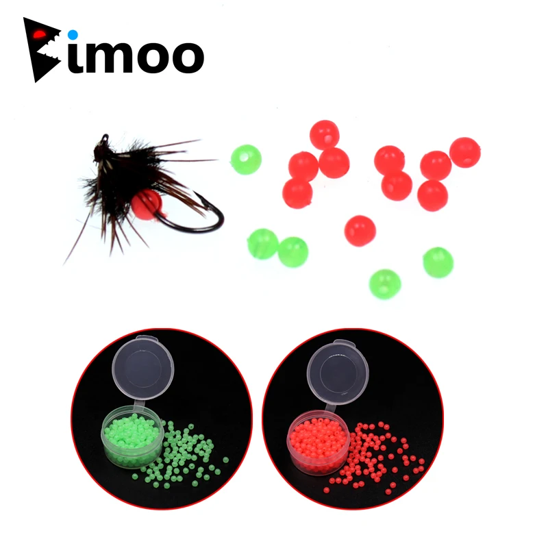 

Bimoo 200PCS/Box Soft Glow Bead for Egg Wet Fly Egg Beads Fly Tying Treble Hook Hot Dot Bead Mini Rig Bead Fly Fishing Tackle
