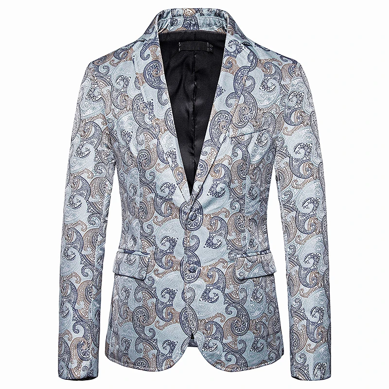 Autumn winter men casual embroidery suit jacket men's Cashew flower embroidery pattern suit coat Invisible stripe design Suit Autumn winter men casual embroidery suit jacket men's Cashew flower embroidery pattern suit coat Invisible stripe design Suit