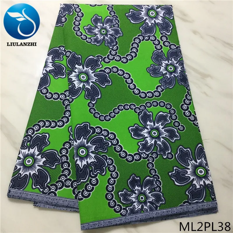 LIULANZHI африканская восковая ткань s оптом нигерийская настоящая восковая ткань для платья 6 ярдов восковая полиэфирная ткань ML2PL21-ML2PL50