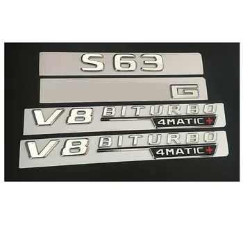 

Chrome S63 for AMG V8 BITURBO 4MATIC+ Trunk Fender Badges Emblems