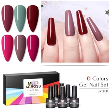 Встречаются по всей 8 мл УФ набор гель-лаков для ногтей с подарочной коробке комплект 6 цветов! полупостоянная био-Гели Soak Off Гель Лаки Набор для ногтевого дизайна(гель-маникюр