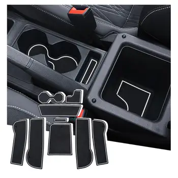 

RUIYA Car Door Groove Mat For T-Cross 2018 2019 Car Anti-Slip Gate Slot Pads Auto Interior Accessories Red White 9Pcs